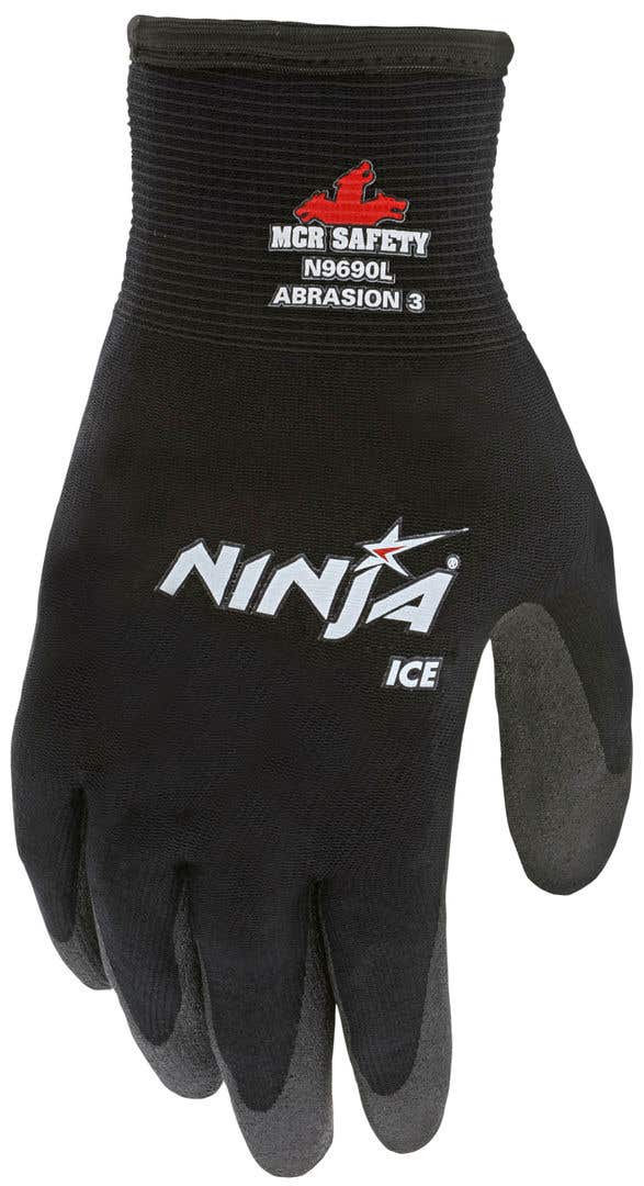 Memphis Glove Ninja X Bi-Polymer Coated Palm Gloves – Black, Medium (1 Pair)