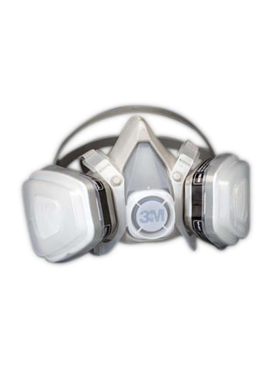 3M Half Facepiece Respirator w/ Cartridge: Large, Thermoplastic Elastomer, Permanently Attached - Protection from Organic Vapor, 4 Point Suspension