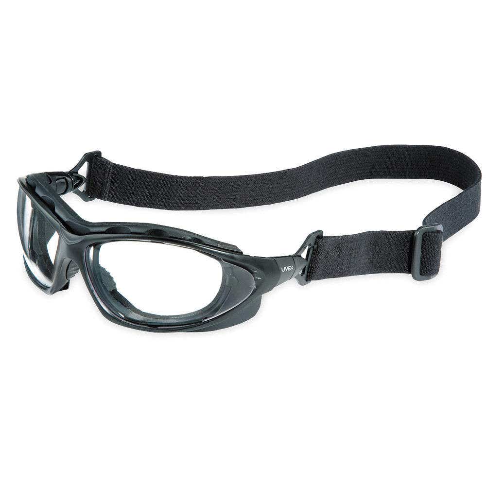 Seismic Sealed Eyewear, Clear Lens, Polycarbonate, Hard Coat, Black Frame