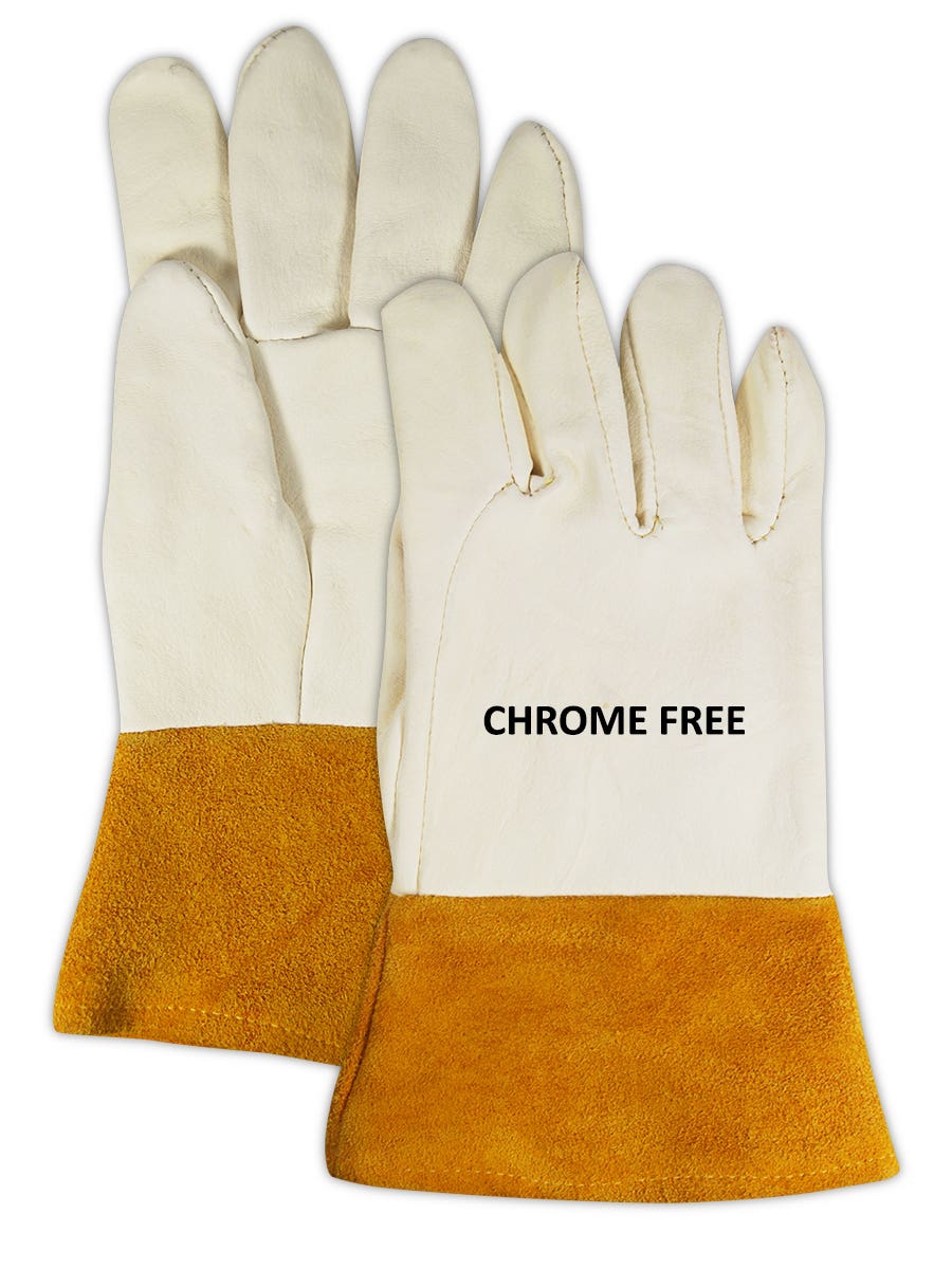 Premium Goatskin TIG Welding Gloves – 4-Inch Cow Split Leather Cuff, Kevlar Stitching, Size L – CG-5440, 1 Pair