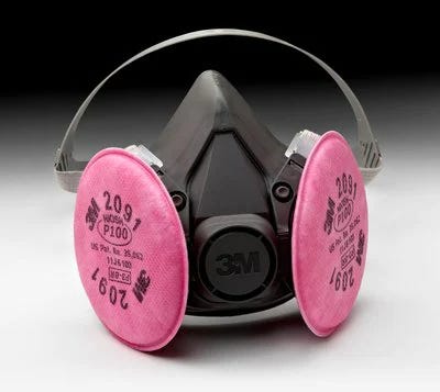 3M™ Half Facepiece Respirator Assembly, P100, With Particulate Filters 2091, Large