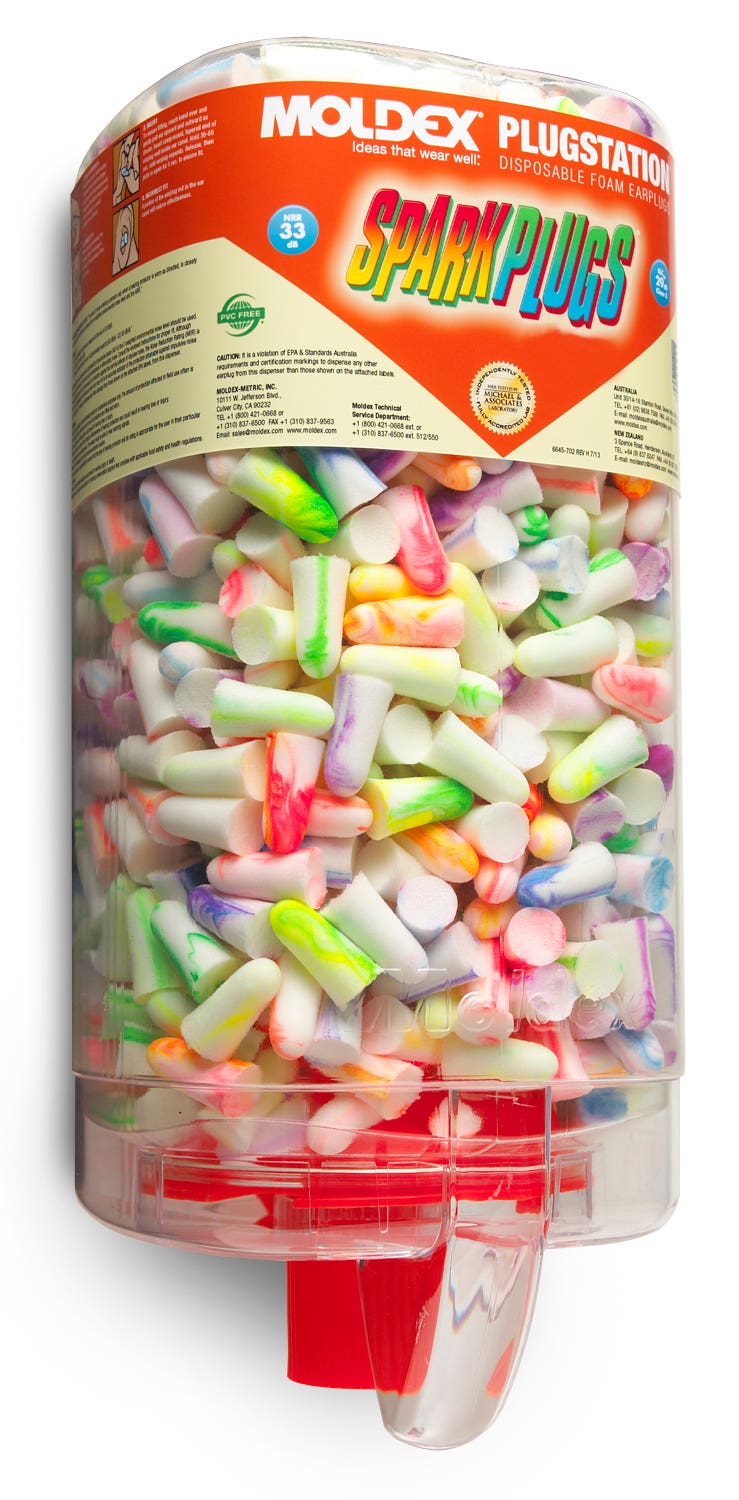 Moldex | SparkPlugs® Earplug Dispenser Refill: 500Pr, Foam, Taper End Shape, 33dB - Assortment, Disposable | Part #6645