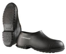 Overshoe, Ankle, Cleated Sole, Button Tab Closure, PVC Upper, 4 in Boot Height, Black, XL, PR