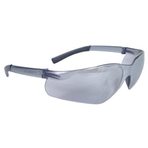 Rad-Atac, Safety Glasses, Anti-Scratch, Silver Mirror Lens, Gray Frame, Frameless, 1 PR