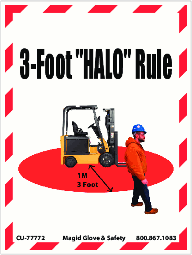 National Marker Cu77772 &3Foot &Halo& Rule Safety Sign Magid Glove
