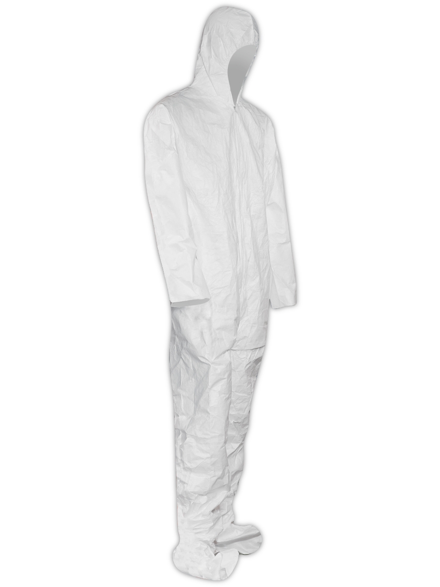 Magid CVZ112HB White Tyvek Disposable Coverall With Attached Hood and  Boots, 25/Case