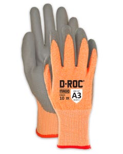 Magid® D-ROC® DX Technology™ DXG22 18-Gauge Polyurethane Palm Coated Coreless Work Gloves - ANSI Cut Level A3