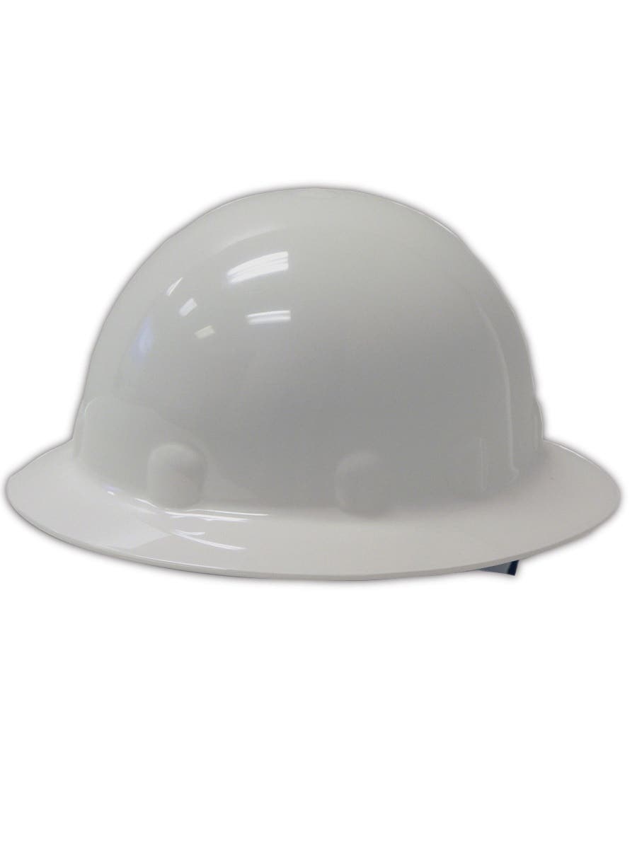 FIBRE-METAL® Hard Hat: Class E, 8-Point Suspension - White, Plastic | Part #E1RW01A000