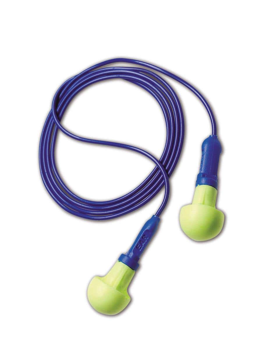 3M | E-A-R Push-Ins Earplugs: 28.00 dB, Foam, Cylinder, Push-In, Corded - Yellow, 100 Pairs per Pack, Reusable | Part #318-1001