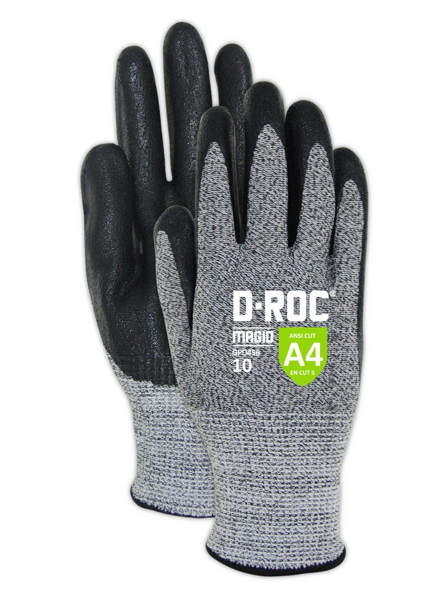 Magid Griffin Gear 13-Gauge DuraBlend Foam Nitrile Palm Coated Work Gloves  ANSI Cut Level A4
