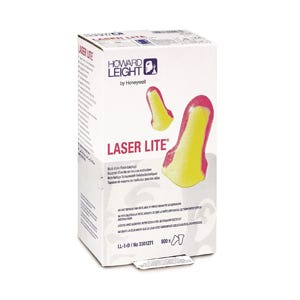 Howard Leight | Laser-Lite™ Earplug Dispenser Refill: 500Pr, Non-Polyvinylchloride Foam, T-Shape, 32dB - Magenta & Yellow, Disposable | Part #LL-1-D
