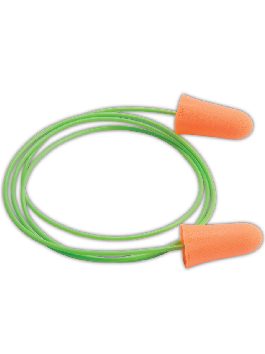 Mellows(R) Disposable Foam Ear Plugs, Bullet Shape, 30 dB, Orange, 100 PK