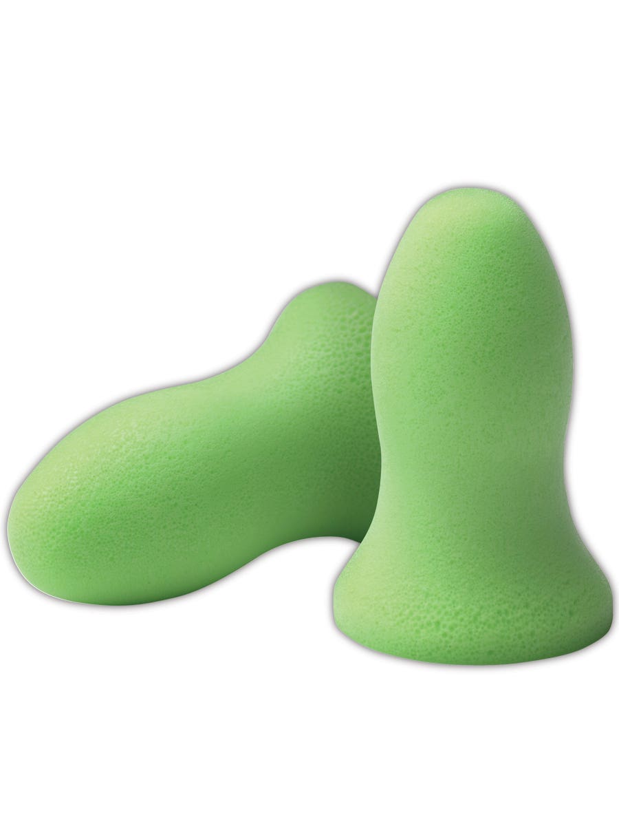 Meteors(R) Disposable Foam Ear Plugs, Bell Shape, 33 dB, Green, 200 PK