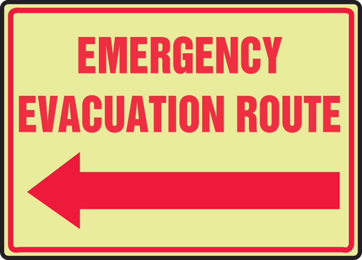 National Marker Mextgl17L &Emergency Evacuation Route& Sign