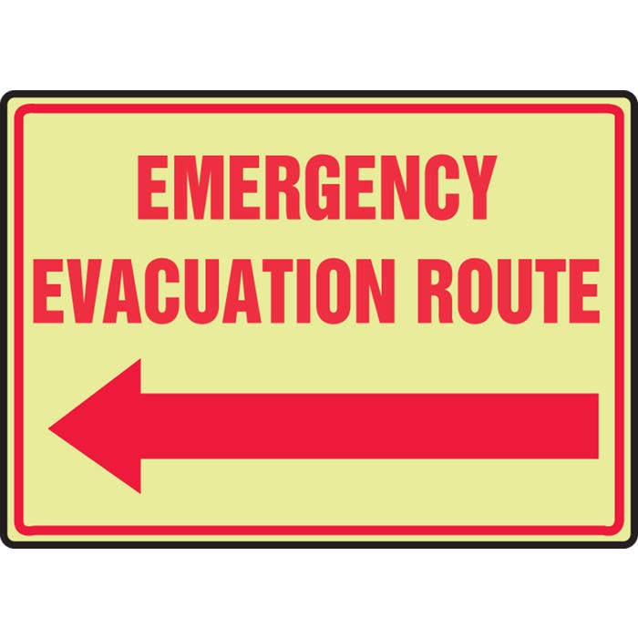 Emergency Relocation Sign National Marker Mextgl17L &Emergency Evacuation Route& Sign