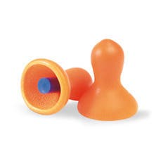 Howard Leight | Quiet™ Earplugs: 26.00 dB, Vinyl, Bell, Push-In, Uncorded - Orange, 100 Pairs per Pack, Reusable | Part #QD1