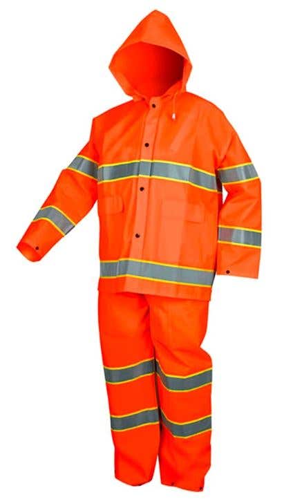 Mcr Safety 2013R Luminator .35Mm Pvc/Polyester 3Pc Suit With Hood