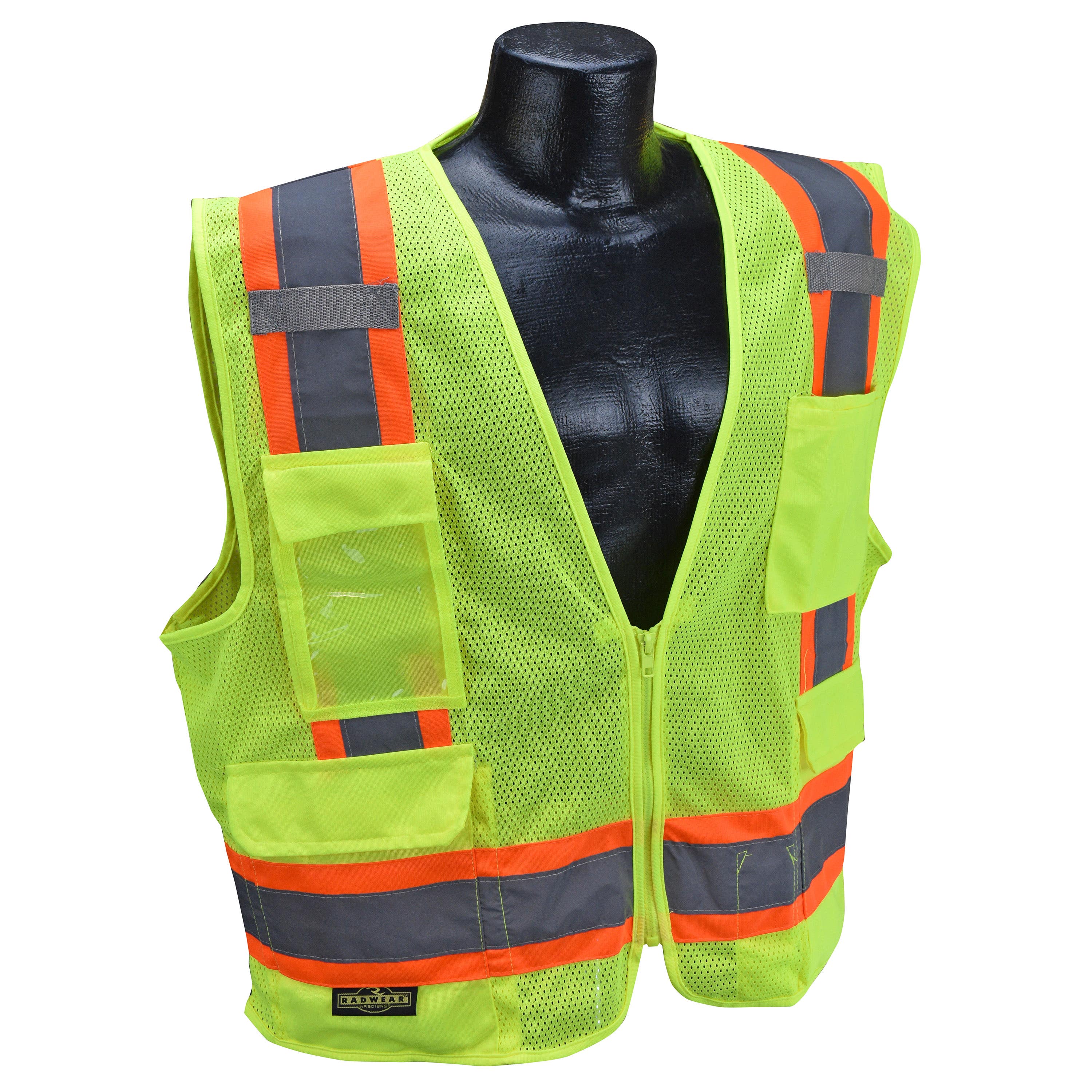 Radians Sv6 Two Tone Surveyor Type R Class 2 Mesh Safety Vest, Hi-Viz Green