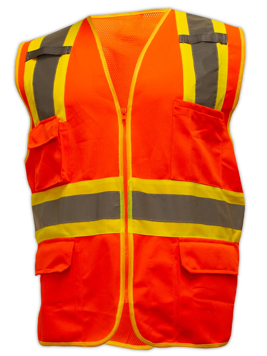 Magid® SVSUR6 ANSI Type R Class 2 Two-Tone Hi-Vis Surveyors Vest