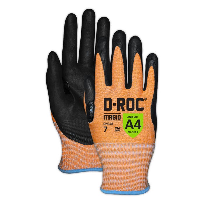 Magid D-ROC GPD844 Ultra-Lightweight Work Gloves | A5 Cut Protection With Nitrile Palm Coating
