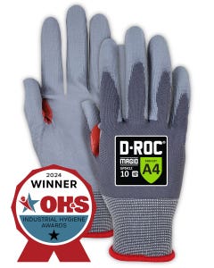 Magid® D-ROC® GPD412 21-Gauge Ultra-Thin Polyurethane Palm Coated Work Gloves - ANSI Cut Level A4