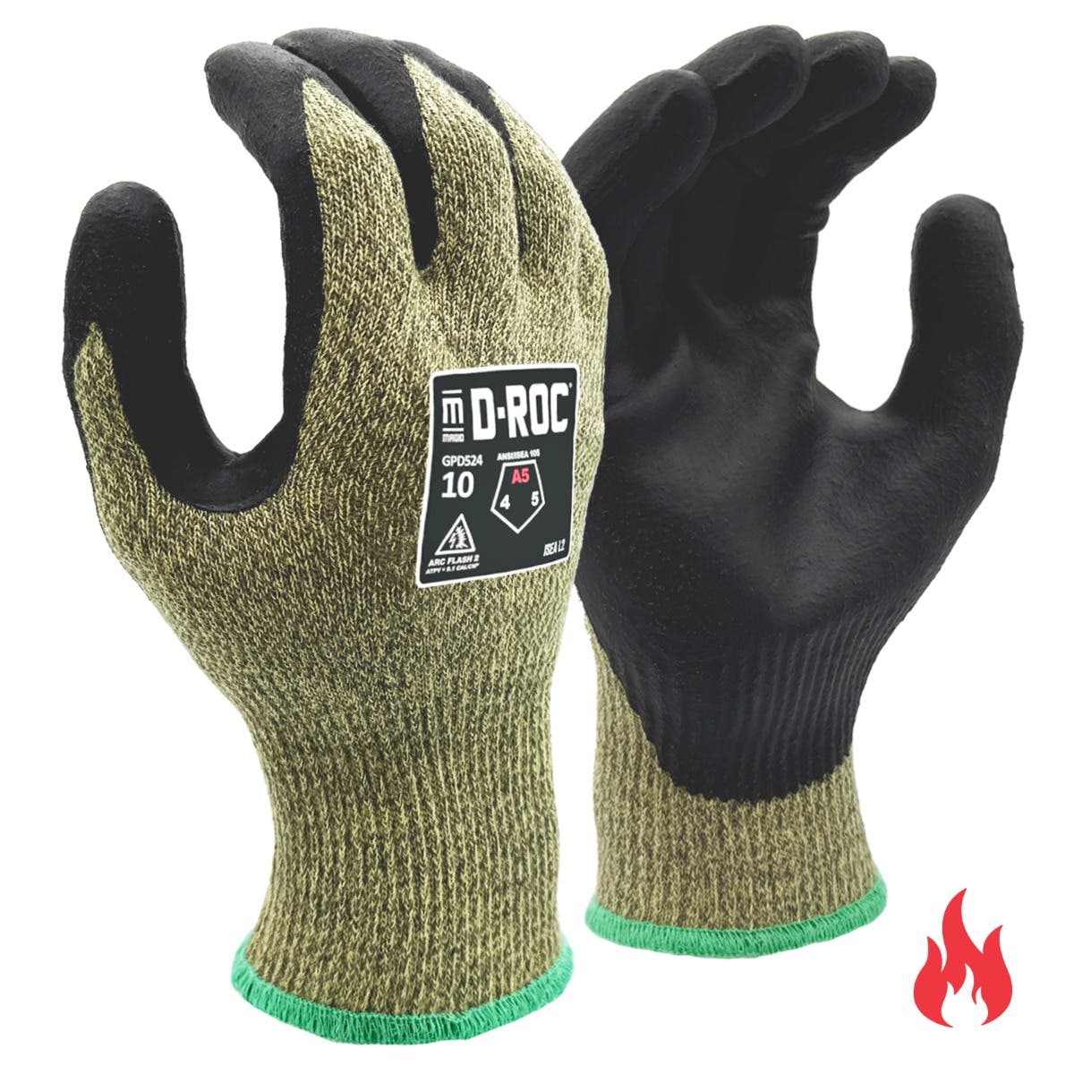 Magid® D-ROC® GPD524 13-Gauge Aramid Foam Neoprene Palm Coated Work Gloves - ANSI Cut Level A5