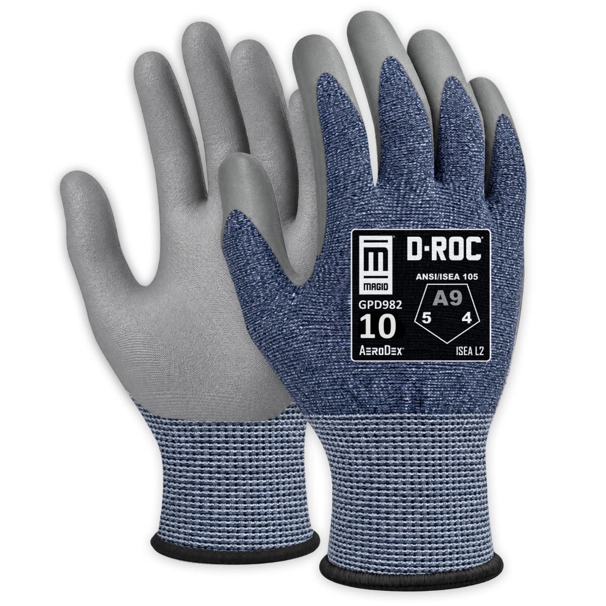 Magid&reg; D-ROC&reg; GPD982 AeroDex&reg; 13-Gauge Lightweight Polyurethane Coated Work Gloves - ANSI Cut Level A9