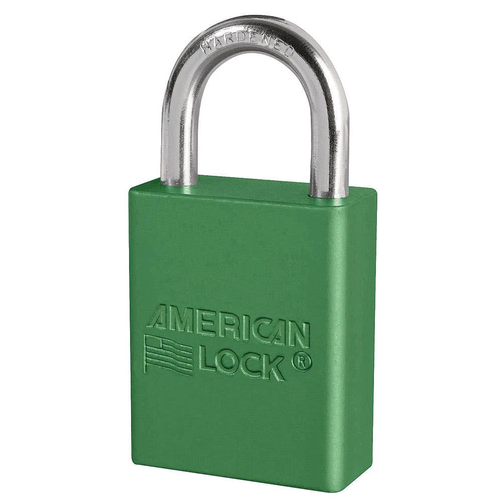 Master Lock American Lock A1106GRN1KEY Green Aluminum Safety Lockout Padlock Keyed Different
