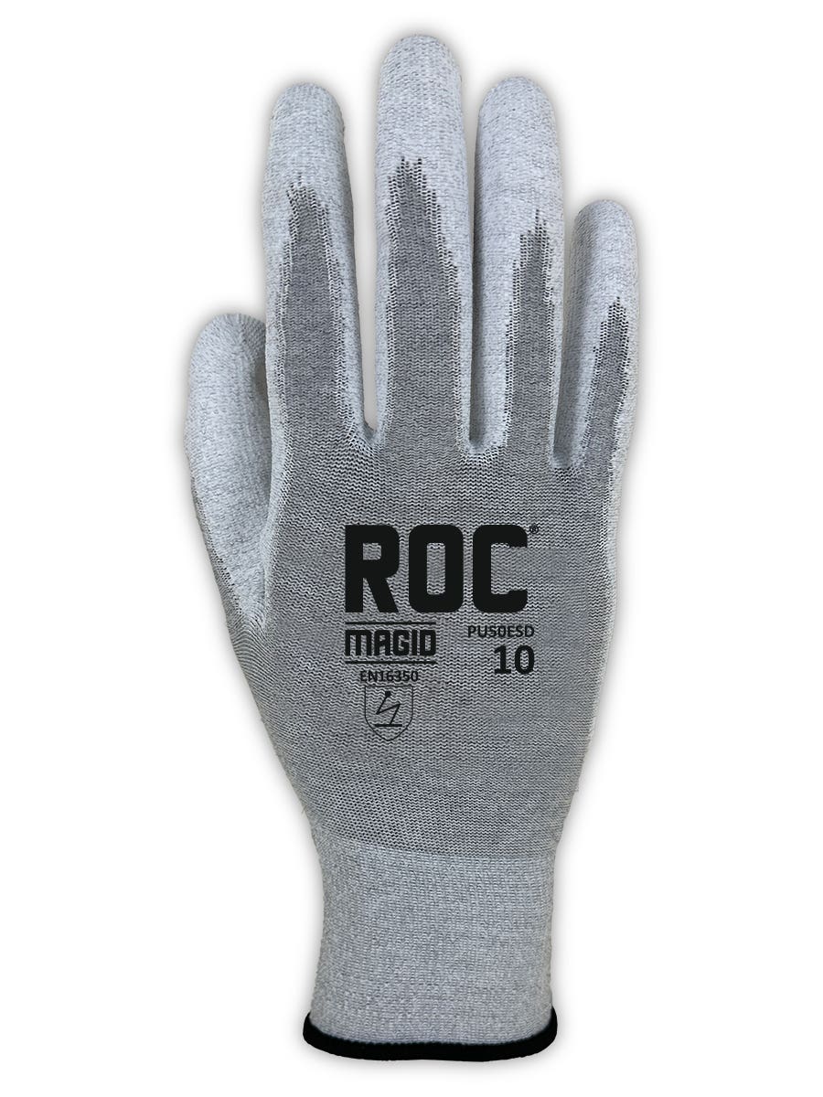 Magid ROC PU50ESD ESD Polyurethane Palm Coated Work Gloves