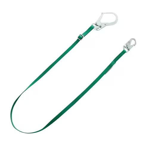 MSA V-SERIES Standard Single-Leg Adjustable Restraint Lanyard 8ft, Cable/Web, 36CL Steel Snap Hooks, 400 lb Capacity